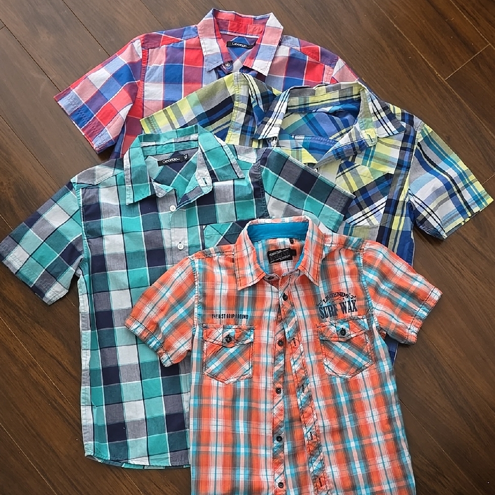 George, Variety of short-sleeved button-down shirts for boys, 12-14